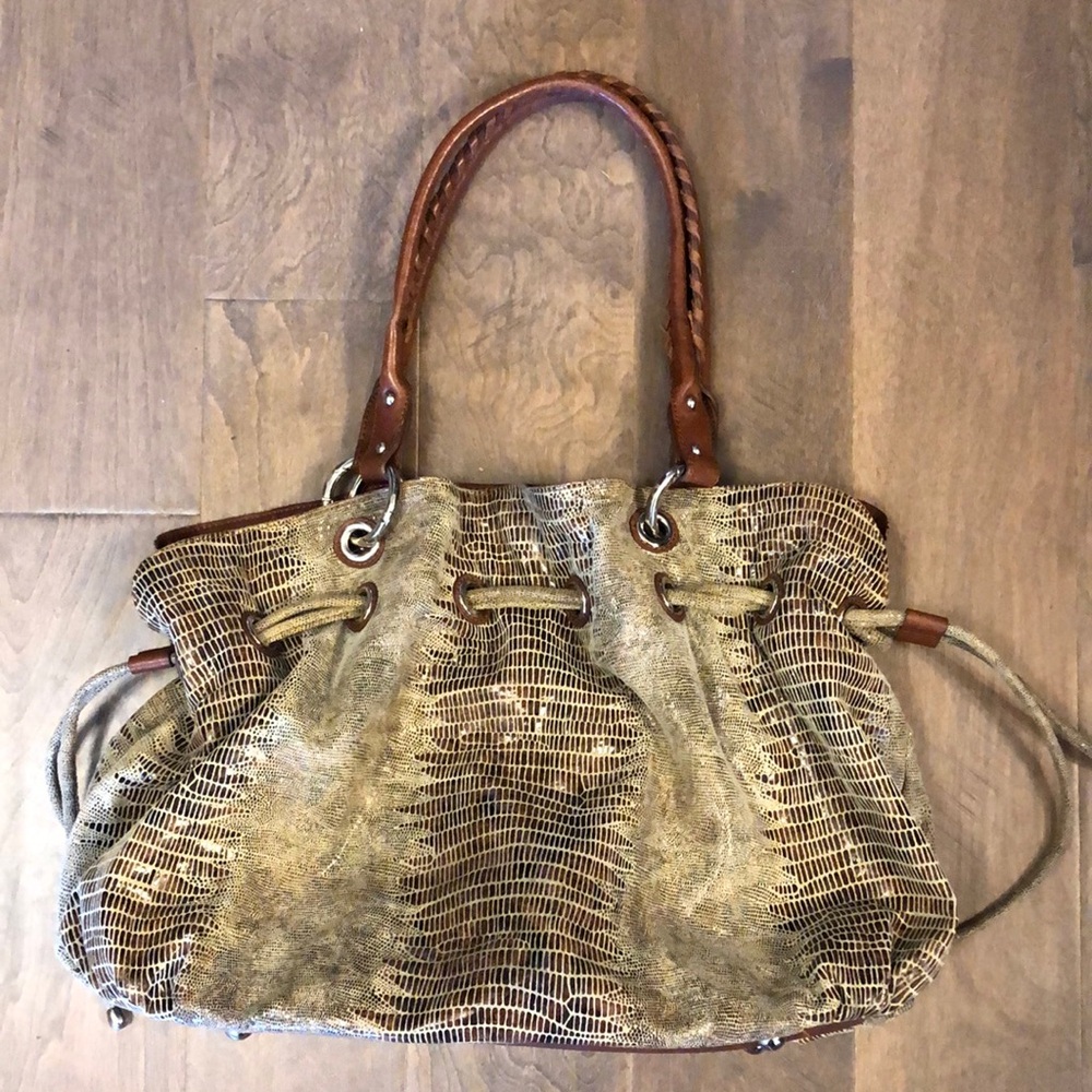 Chez Fine Leather Goods purse Large hobo shoulder tote bag brown